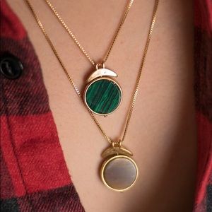 Madewell pivot pendant necklace -Malachite